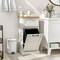 10 Gallon White MDF Laundry Hamper with Tilt-Out Cabinet Drawer and Portable Handle for Bathroom